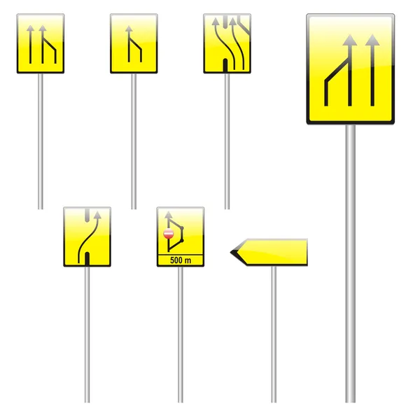 Izole Avrupa yol işaretleri — Stok Vektör