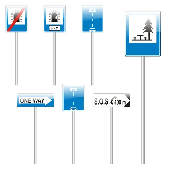 Znaki drogowe na białym tle europejskich — Wektor stockowy