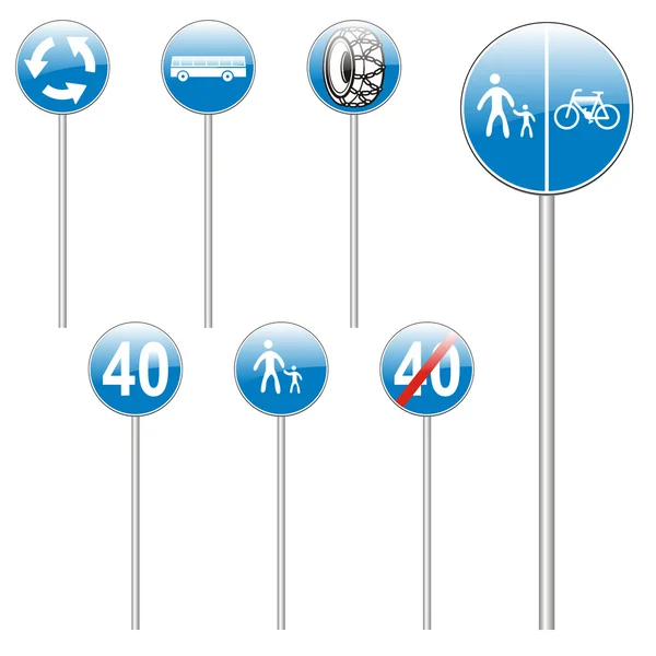 stock vector Isolated european road signs