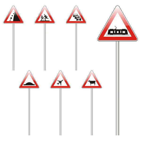 Izole Avrupa yol işaretleri — Stok Vektör