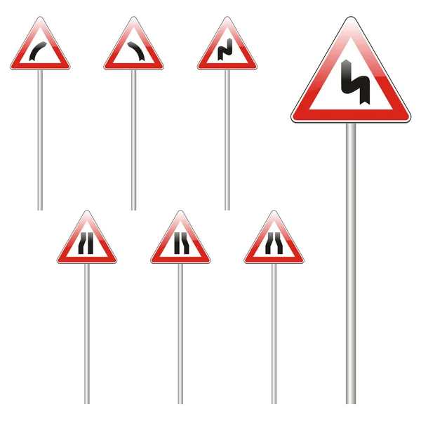 Isolated european road signs — Stock Vector