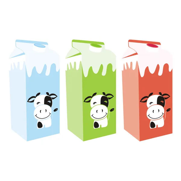 Caja de cartón de leche aislada — Vector de stock