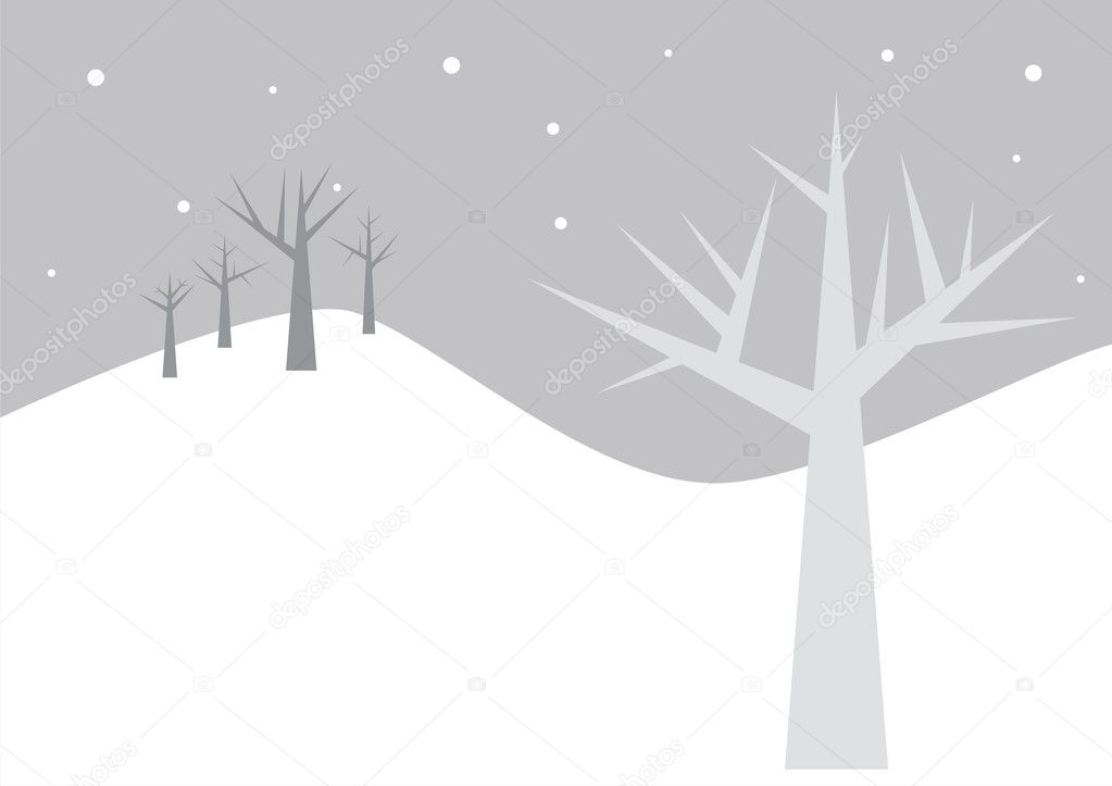 Trees in a winter night
