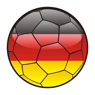 Flag of Germany on soccer ball clipart