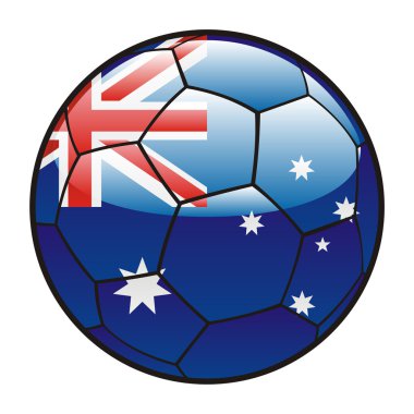 Flag of Australia on soccer ball vector