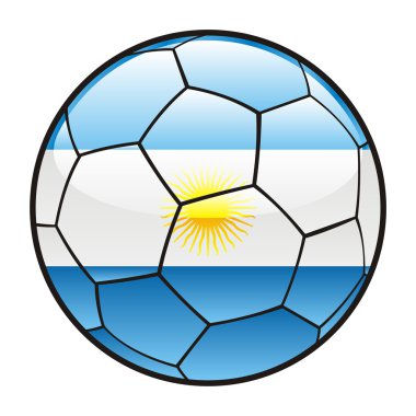 Flag of Argentina on soccer ball clipart