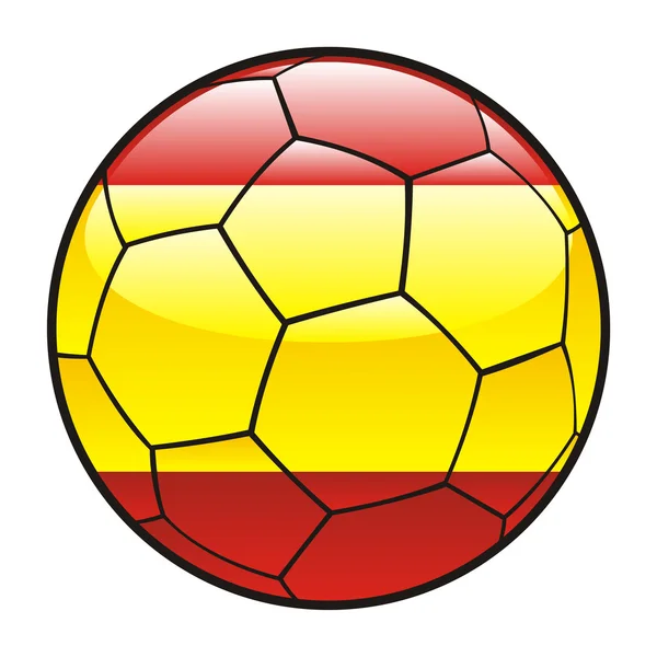 Σημαία της Ισπανίας σχετικά με μπάλα ποδοσφαίρου — Διανυσματικό Αρχείο