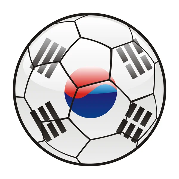 ธงของเกาหลีใต้บนบอลฟุตบอล — ภาพเวกเตอร์สต็อก