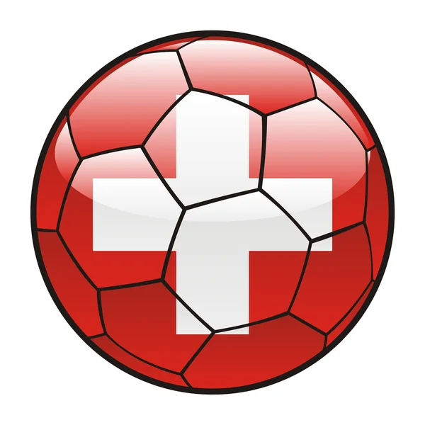Bandera de Suiza en pelota de fútbol — Archivo Imágenes Vectoriales
