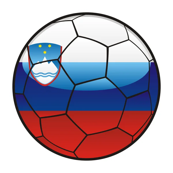 Bandeira da Eslovénia na bola de futebol — Vetor de Stock