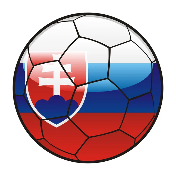 Bandera de Eslovaquia en pelota de fútbol — Vector de stock