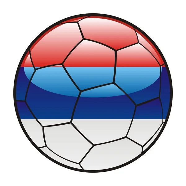 Drapeau de la Serbie sur le ballon de football — Image vectorielle