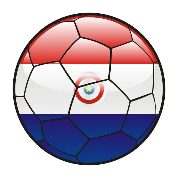 Vlag van paraguay op voetbal — Stockvector