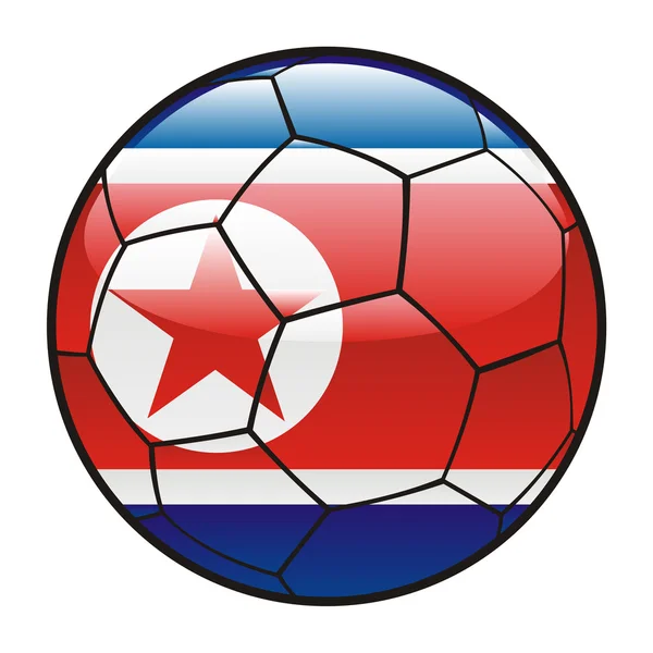 A futball-labda, Észak-Korea zászlaja — Stock Vector