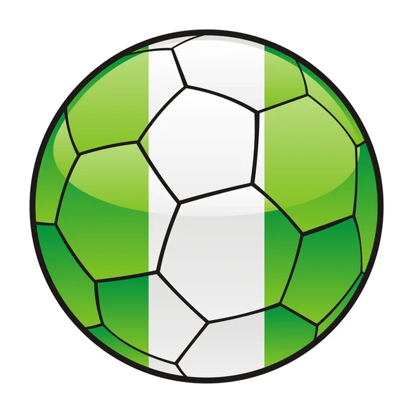 Bandera de Nigeria en pelota de fútbol — Archivo Imágenes Vectoriales
