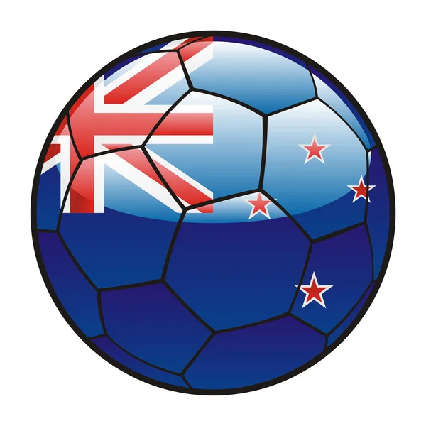 Bandeira da Nova Zelândia em bola de futebol — Vetor de Stock