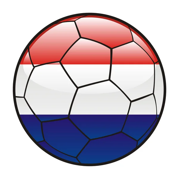 Bandeira da Holanda na bola de futebol — Vetor de Stock