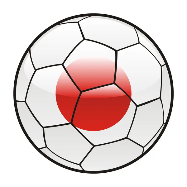 サッカー ボールの上の日本の旗 — ストックベクタ