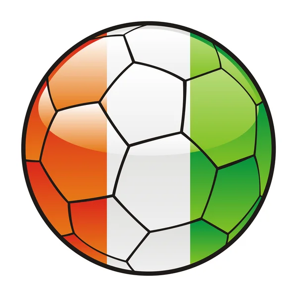 Vlajka Pobřeží slonoviny na fotbalový míč — Stockový vektor