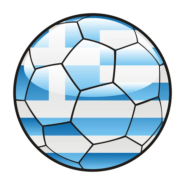 Bandeira da Grécia em bola de futebol — Vetor de Stock
