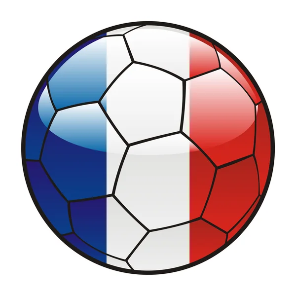 Bandera de Francia en pelota de fútbol — Vector de stock