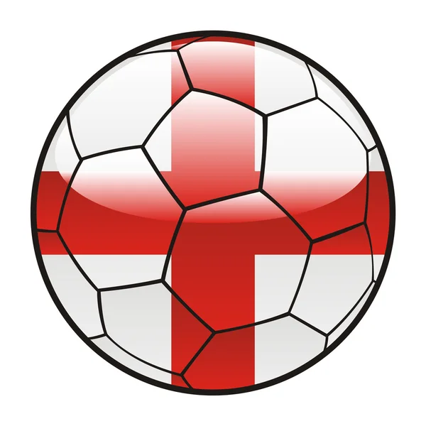 Bandera de Inglaterra en pelota de fútbol — Vector de stock