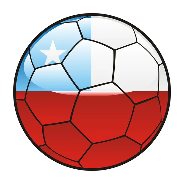 Flagga chile på fotboll — Stock vektor