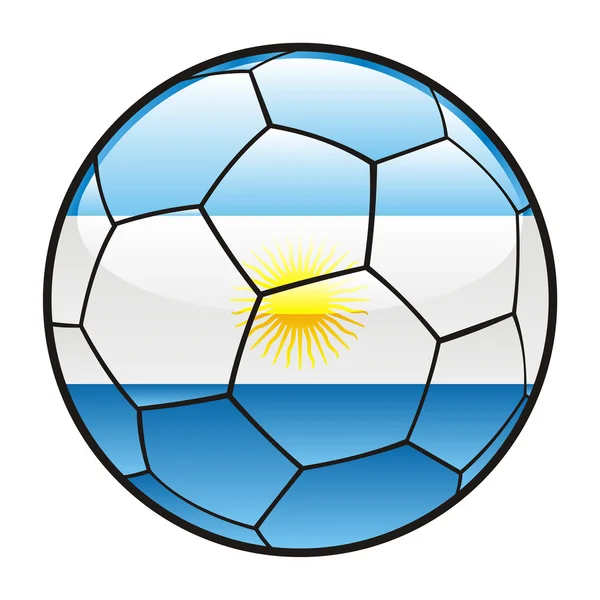 Bandeira da Argentina em bola de futebol — Vetor de Stock