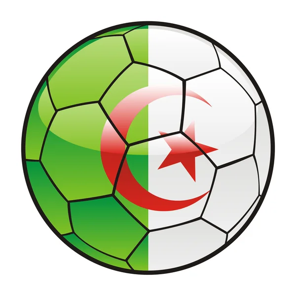 Bandiera dell'Algeria su palla da calcio — Vettoriale Stock