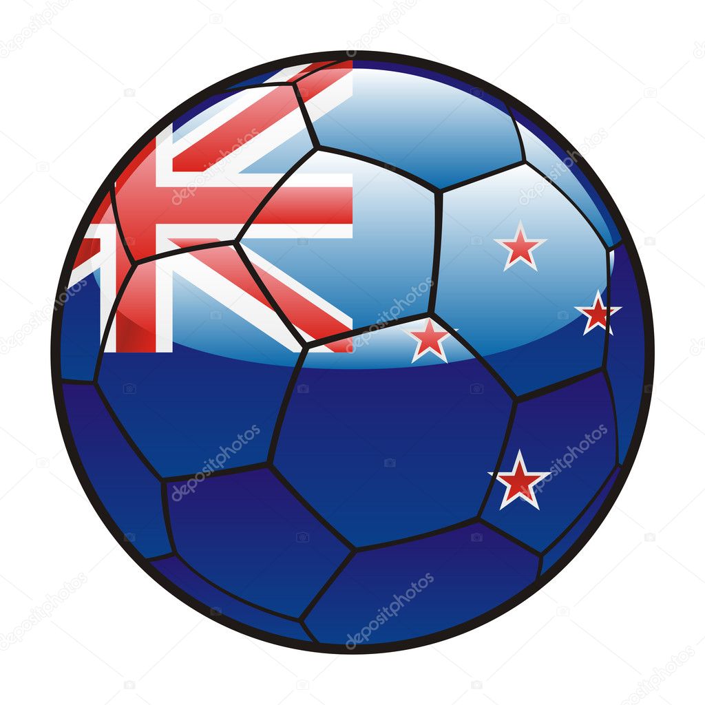 Flag of New Zealand on soccer ball