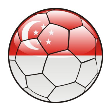 Futbol topu Singapur bayrağı