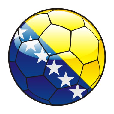 Bosnia and Herzegovina flag on soccer ball clipart