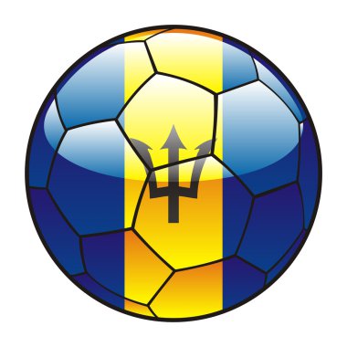 Barbados flag on soccer ball clipart