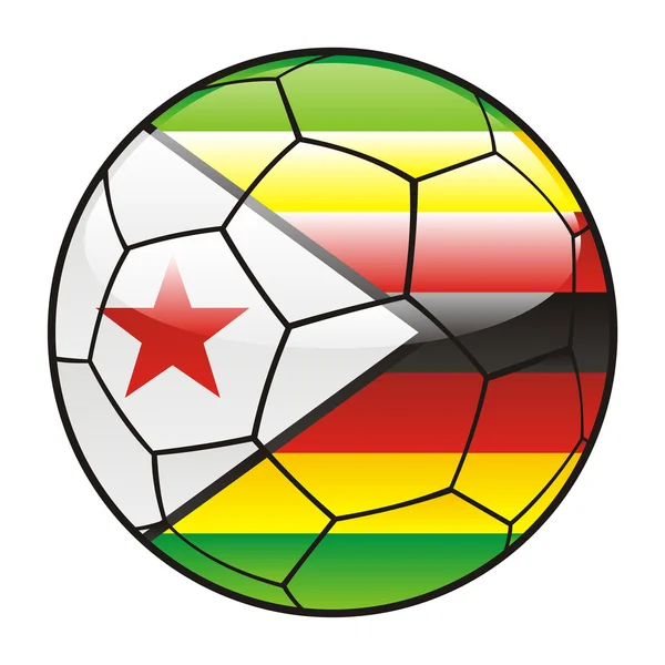 Zimbabwes flagga på fotboll — Stock vektor