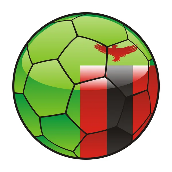 Drapeau Zambie sur ballon de football — Image vectorielle