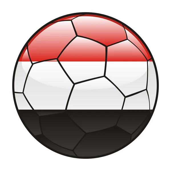 Jemen flagga på fotboll — Stock vektor