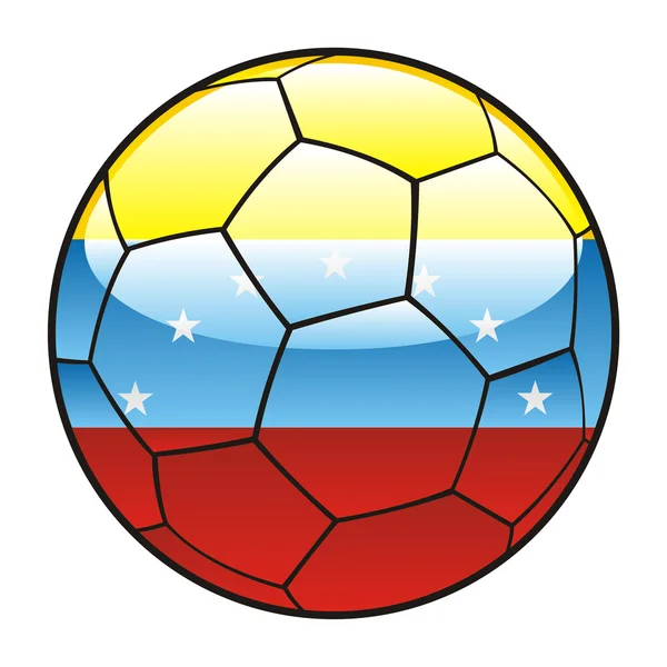 Drapeau Venezuela sur ballon de football — Image vectorielle