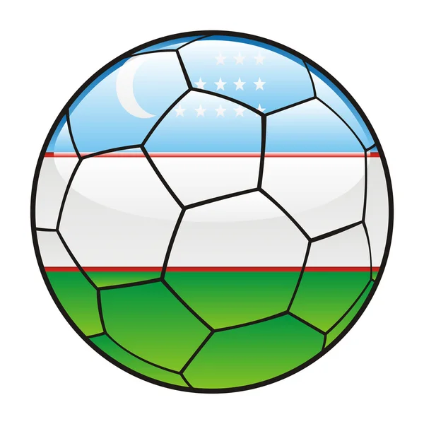 Drapeau Ouzbékistan sur ballon de football — Image vectorielle