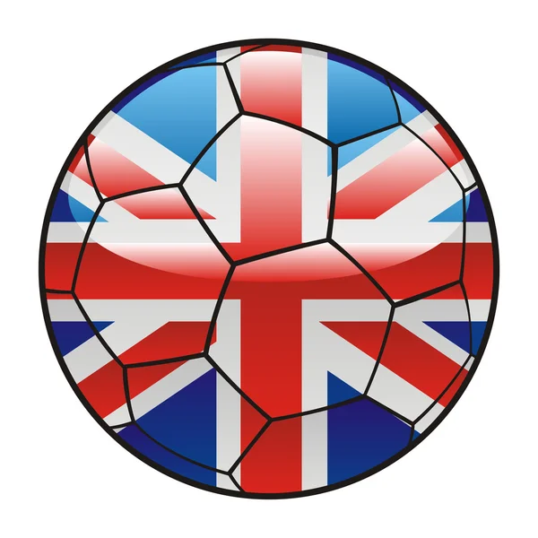 Bandiera britannica sul pallone da calcio — Vettoriale Stock