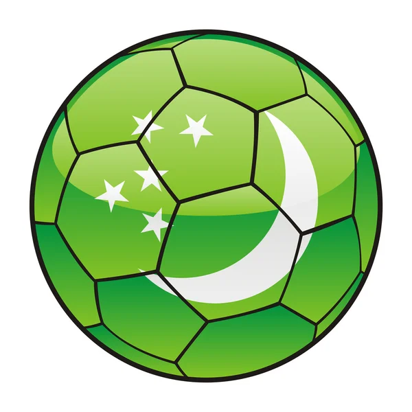 Drapeau du Turkménistan sur ballon de football — Image vectorielle