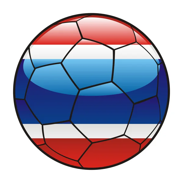 サッカー ボールの上のタイの国旗 — ストックベクタ