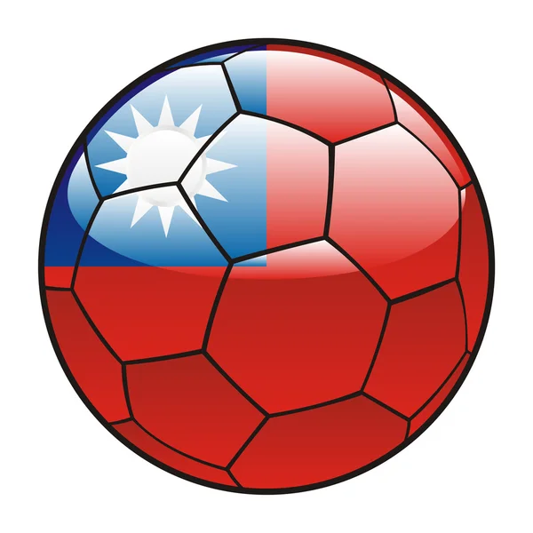 Σημαία της Ταϊβάν σχετικά με μπάλα ποδοσφαίρου — Διανυσματικό Αρχείο