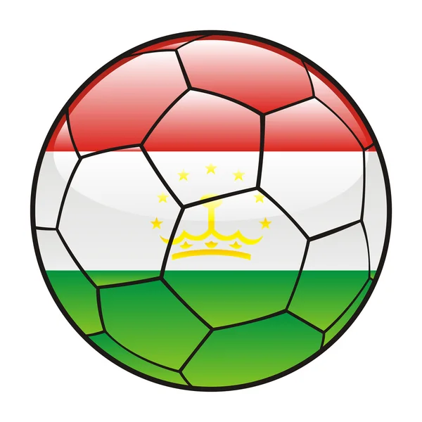 Drapeau du Tadjikistan sur ballon de football — Image vectorielle