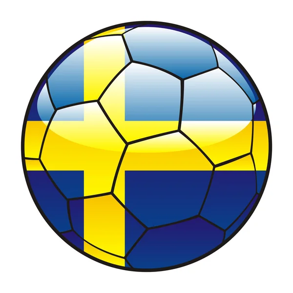 Σημαία της Σουηδίας σχετικά με μπάλα ποδοσφαίρου — Διανυσματικό Αρχείο