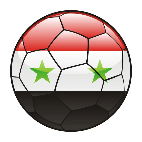 Drapeau de Syrie sur ballon de football — Image vectorielle