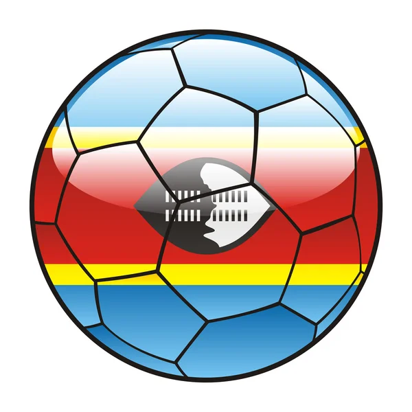 Drapeau du Swaziland sur ballon de football — Image vectorielle