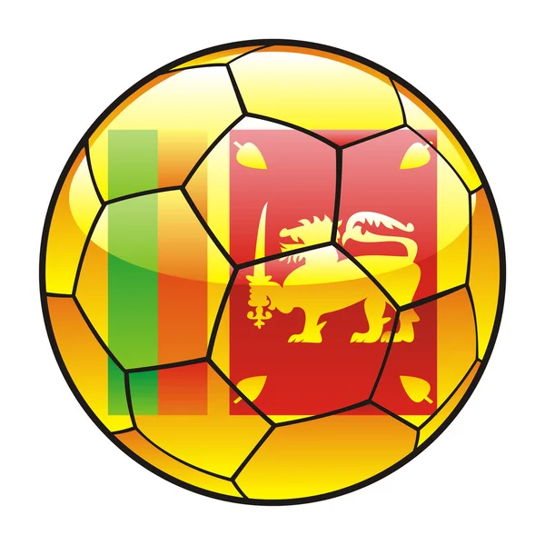 Drapeau du Sri Lanka sur ballon de football — Image vectorielle