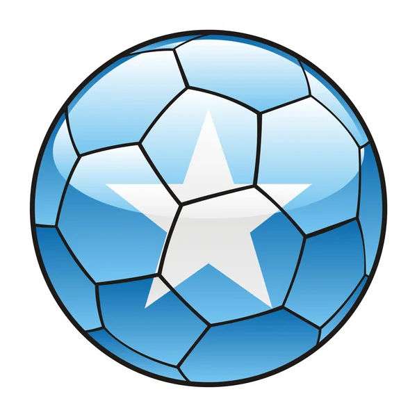 Bandeira da Somália em bola de futebol — Vetor de Stock