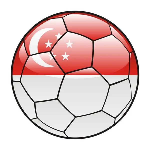 Singapore flagga på fotboll — Stock vektor