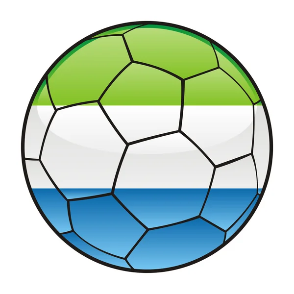Serra Leoa bandeira na bola de futebol — Vetor de Stock